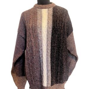 Vintage Oleg Cassini Men's Multicolor Cable Knit Sweater